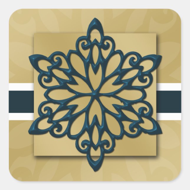 blue snowflake envelope seal (Front)