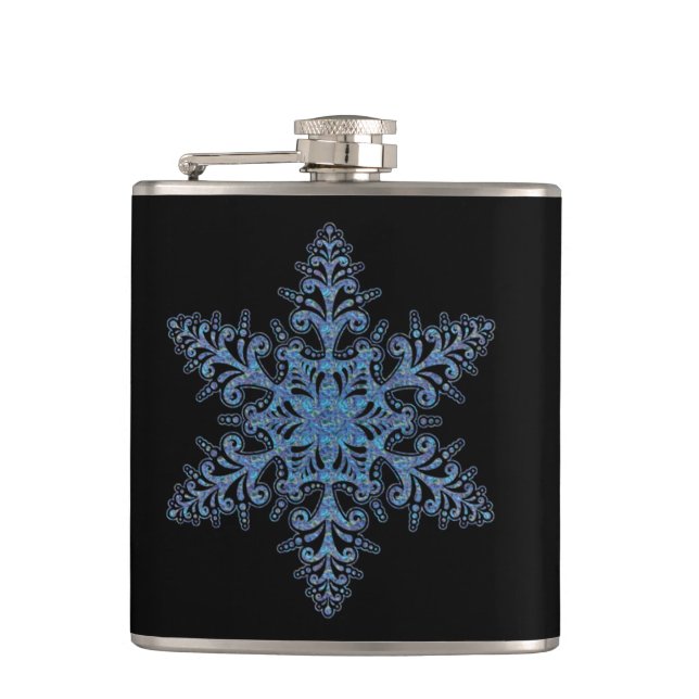 Blue Snowflake Flask (Front)