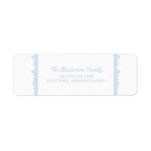 Blue Snowflake Frame Holiday Return Address Label