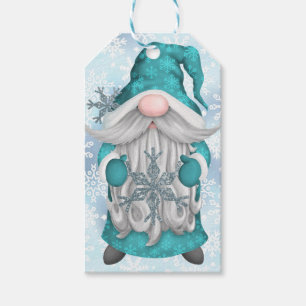 Blue Snowflake Gnome Gift Tags