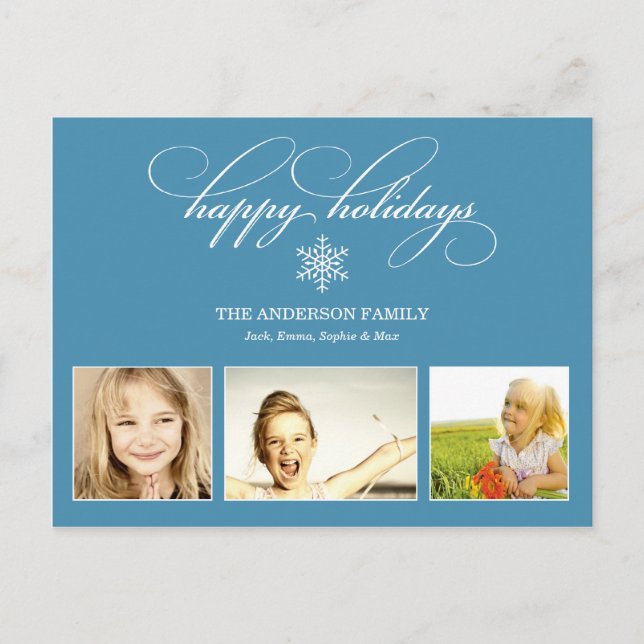 BLUE SNOWFLAKE | HOLIDAY PHOTO CARD (Front)