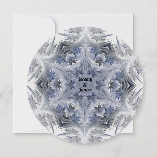Blue Snowflake Kaleidoscope Design Invitation (Front)