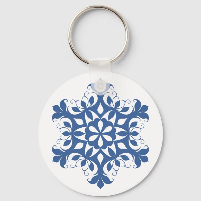 Blue Snowflake Keychain (Front)