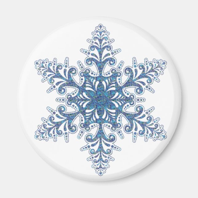 Blue Snowflake Magnet (Front)