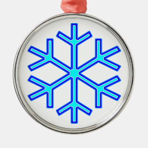 Blue Snowflake Metal Ornament
