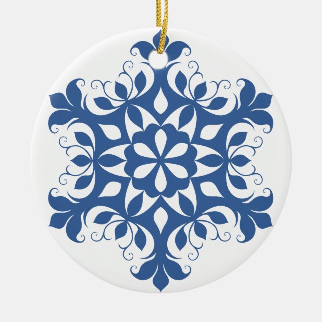 Blue Snowflake Ornament (Front)