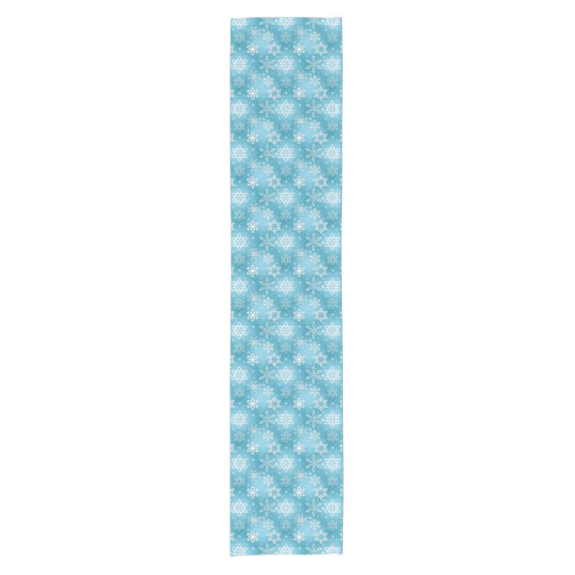 Blue snowflake pattern Christmas Table runner (Front)