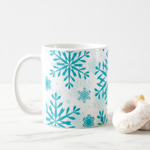 Blue Snowflake Pattern Coffee Mug