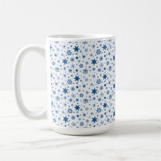 Blue Snowflake Pattern Coffee Mug