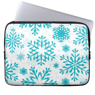 Blue Snowflake Pattern Laptop Sleeve