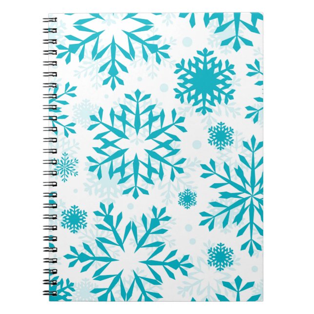 Blue Snowflake Pattern Notebook (Front)
