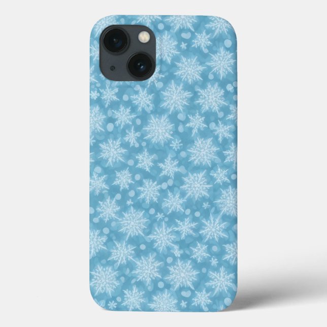 Blue Snowflake Pattern Phone Case (Back)