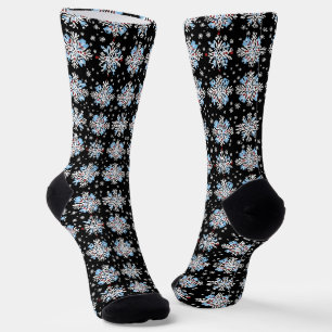 Blue Snowflake Pattern Socks