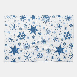 Blue Snowflake Pattern Tea Towel