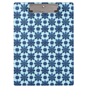 Blue Snowflake Patterned Background Clipboard