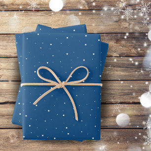 Blue Snowflake Snow Winter Christmas Holidays Wrapping Paper Sheet