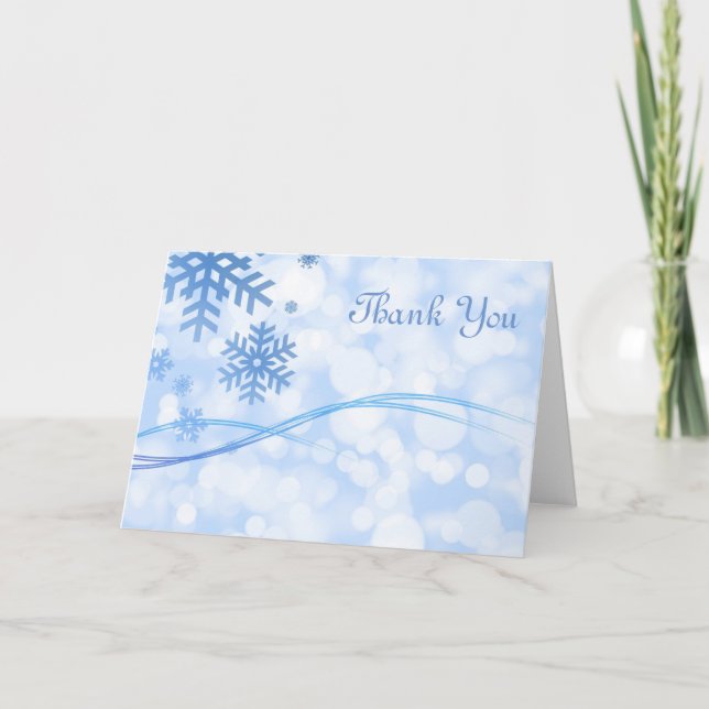 Blue Snowflake Thank You Note (Front)
