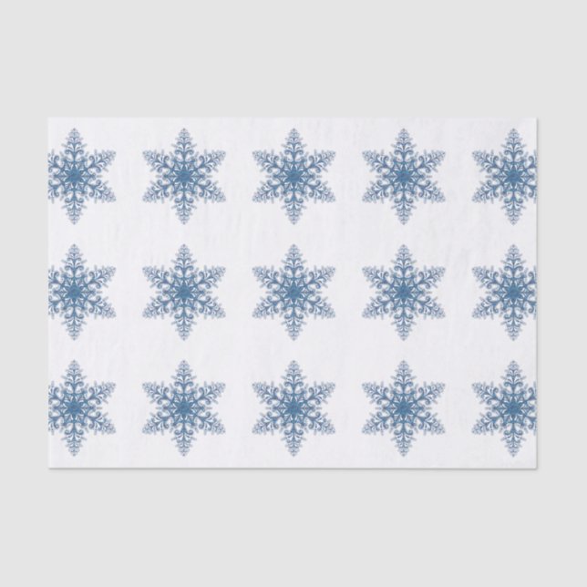 Blue Snowflake Tissue Paper (Front)