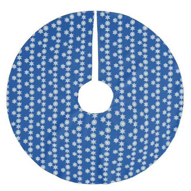 Blue snowflake Tree Skirt (Front)