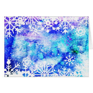 Blue Snowflake Watercolor