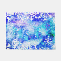 Blue Snowflake Watercolor