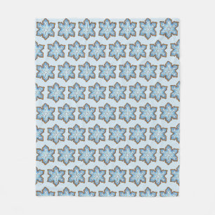 Blue Snowflake Winter Hanukkah Christmas Holiday Fleece Blanket
