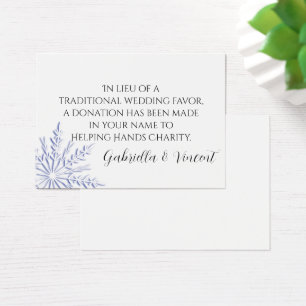 Blue Snowflake Winter Wedding Charity Favour