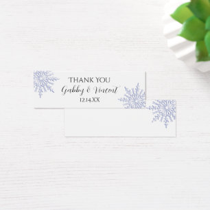 Blue Snowflake Winter Wedding Thank You Favour Tag