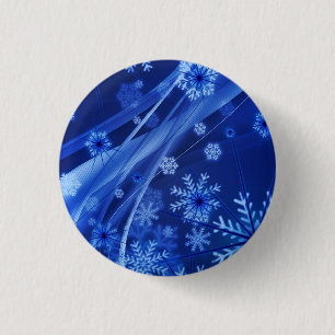 Blue Snowflakes 3 Cm Round Badge