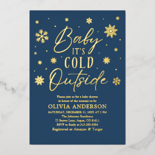 Blue Snowflakes Baby It's Cold Outside Baby Shower