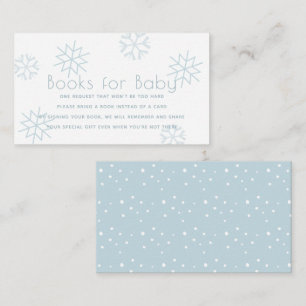Blue Snowflakes Baby Shower Books for Baby Enclosure Card