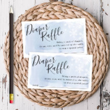 Blue Snowflakes Baby Shower Raffle Ticket