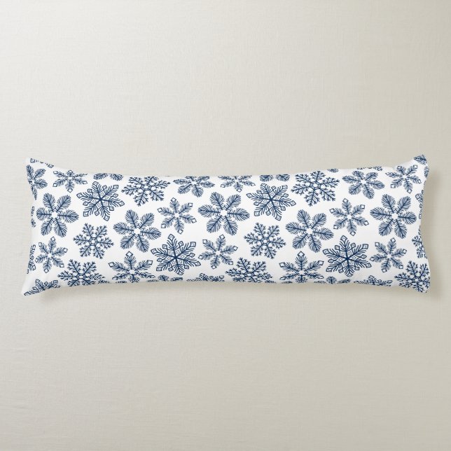 Blue snowflakes body cushion (Front)