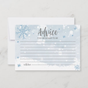 Blue Snowflakes Boy Baby Shower Advice Cards