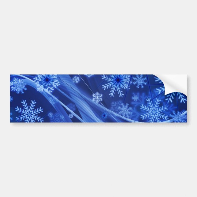 Blue Snowflakes Bumper Sticker (Front)