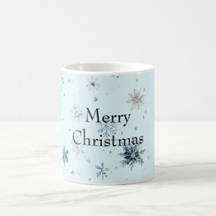 Blue Snowflakes Christmas Coffee Mug