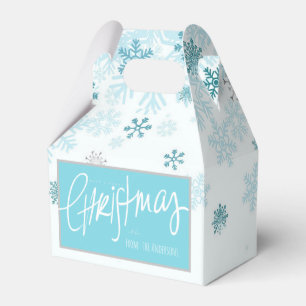 Blue Snowflakes Christmas Favour Box