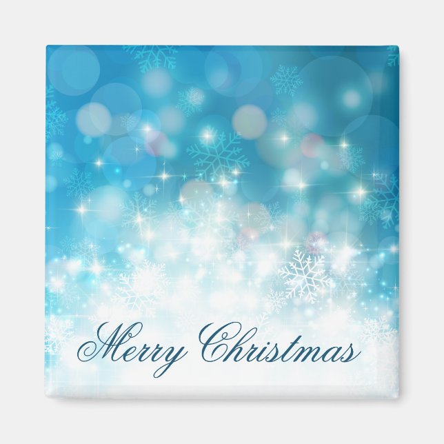 Blue Snowflakes Christmas Holiday | Magnet (Front)