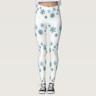 **BLUE SNOWFLAKES** CHRISTMAS LEGGINGS