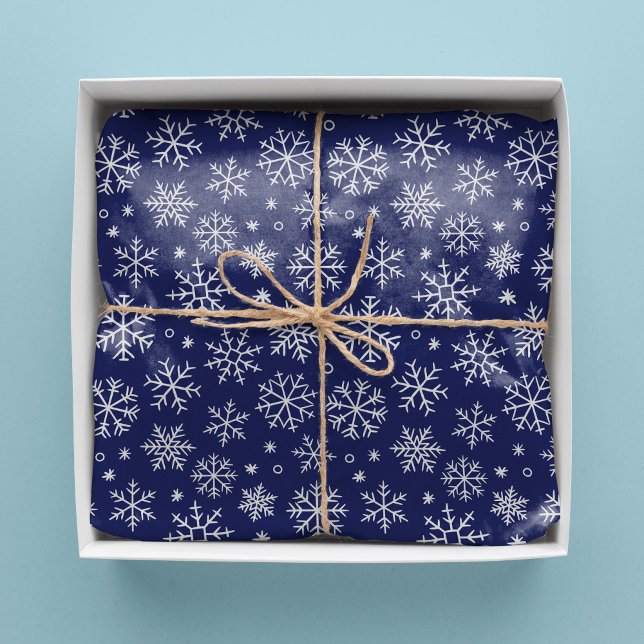 Blue Snowflakes Christmas Pattern Tissue Paper (Creator Uploaded)