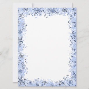 Blue snowflakes Christmas stationery Holiday Card