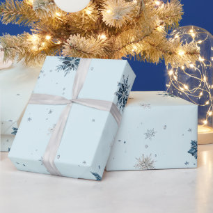 Blue Snowflakes Christmas Wrapping Paper