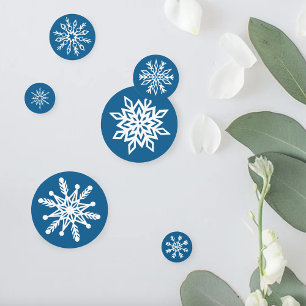 Blue Snowflakes Classic Winter White Snow Confetti