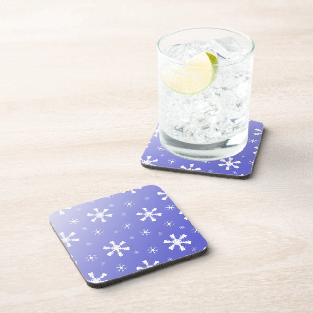 Blue Snowflakes Coasters (Right Side)