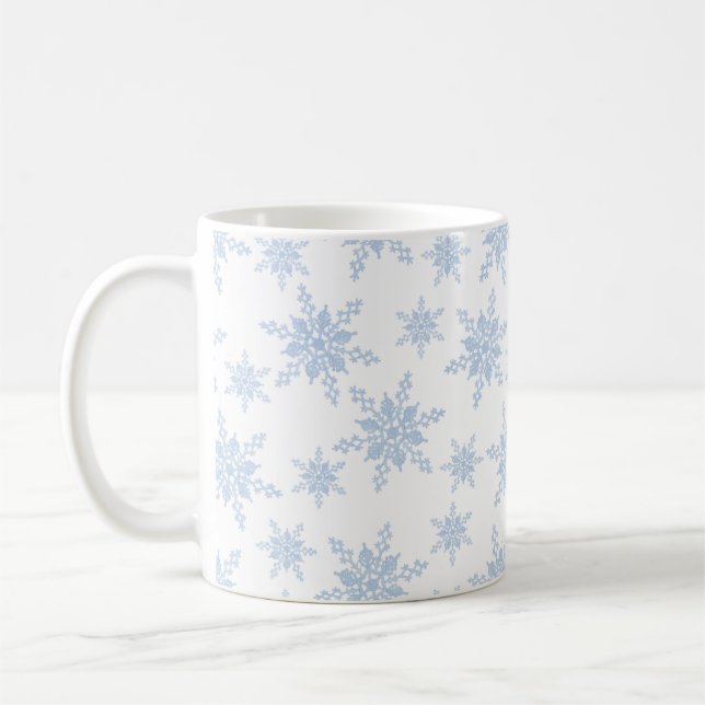 Blue Snowflakes Coffee Mug (Left)