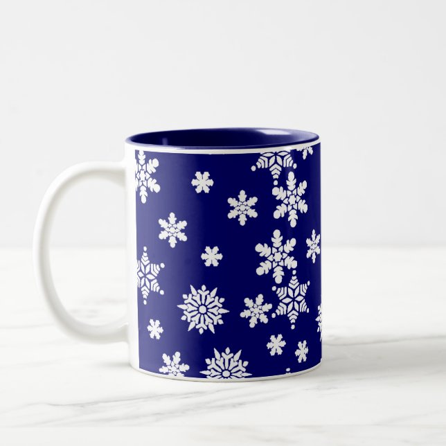 Blue Snowflakes Coffee Mug (Left)
