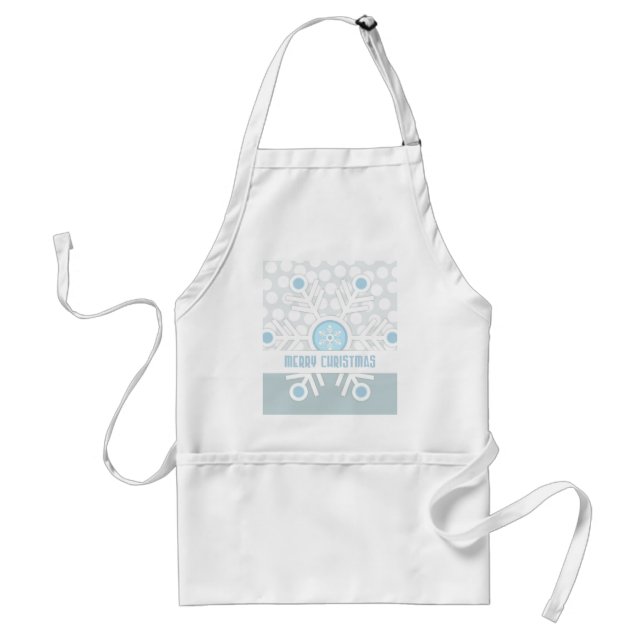 Blue Snowflakes Contemporary Standard Apron (Front)