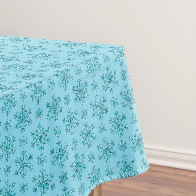 Blue Snowflakes-COTTON TABLECLOTH 60x84 (In Situ)