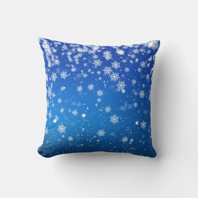 Blue Snowflakes Cushion (Front)