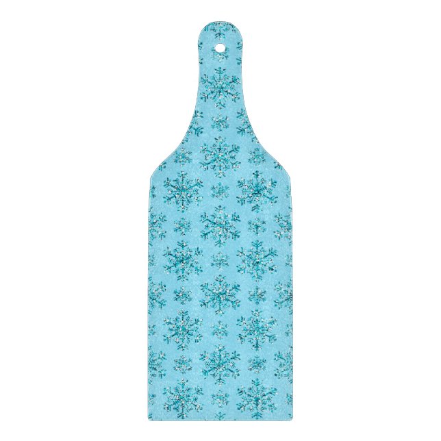 Blue Snowflakes-CUTTING BOARD PADDLE (Front)